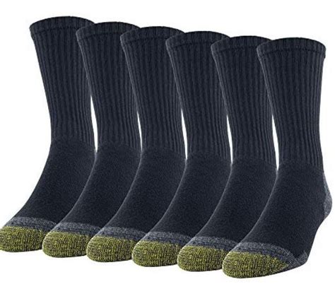 Free Shipping Gold Toe Mens Cotton Crew Athletic Socks 6 Pack Blackgrey Us 6 12 Walmart