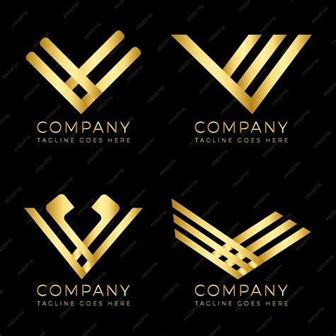 Premium Vector | Free vector set of golden gradient logo templates