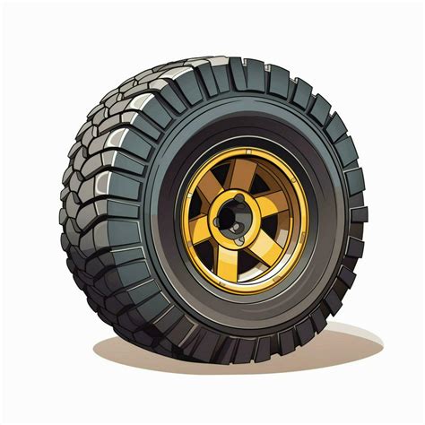 Tire 2d Cartoon Vector Illustration On White Background Hi 30694326