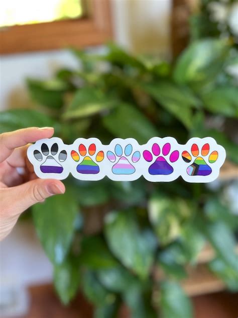 Pride Flags Paw Print Sticker Etsy