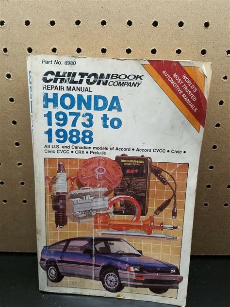 CHILTON S SHOP REPAIR MANUAL HONDA 1973 1988 ACCORD CIVIC CRX PRELUDE