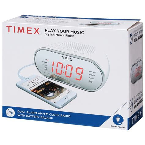 Timex Am Fm Dual Alarm Clock Radio White Ct Shipt