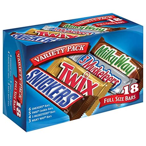 Snickers, Twix, 3 Musketeers & Milky Way Full Size Chocolate Candy Bars ...