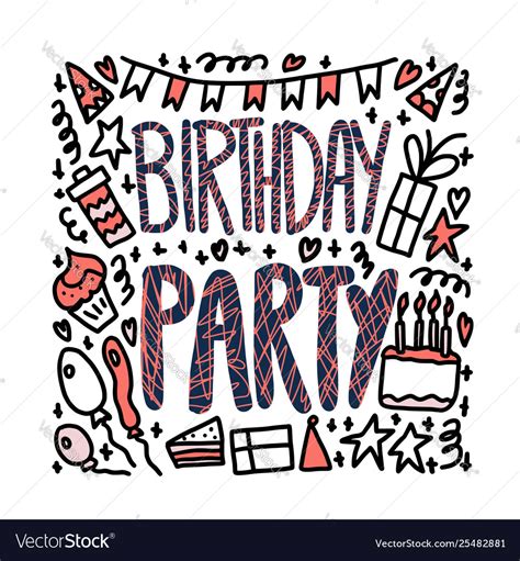 Birthday party poster design Royalty Free Vector Image