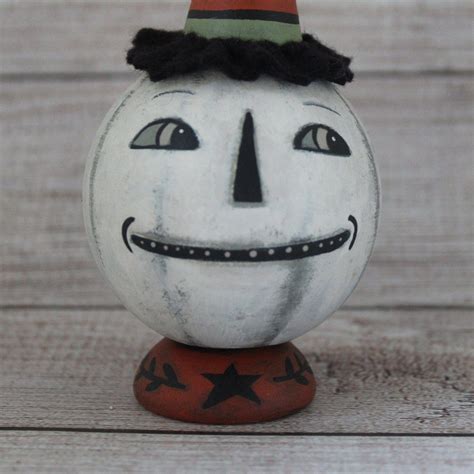 Primitive Jack O Lantern Halloween Collectible White Jack O Lantern In 2022 Halloween