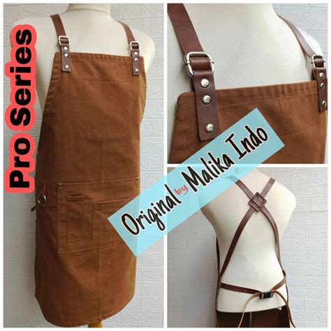 Jual Pro Series Apron Barista X Style Celemek Kanvas Tali Synthetic