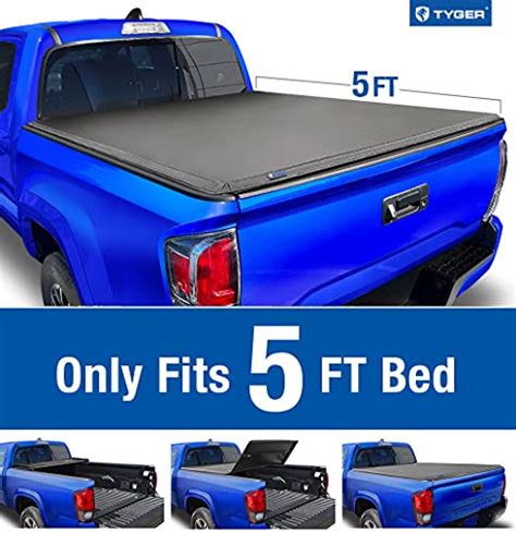 Tyger Auto T3 Soft Tri Fold Truck Bed Tonneau Cover Compatible With 2016 2018 Toyota Tacoma