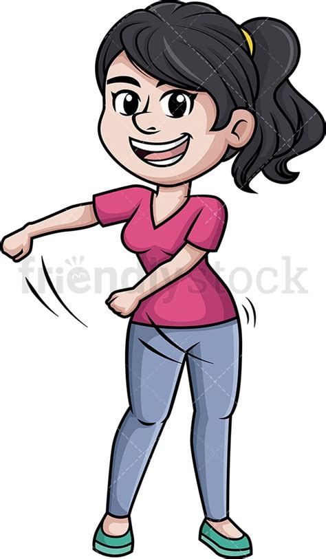 Woman Doing The Floss Dance Cartoon Clipart Vector - FriendlyStock