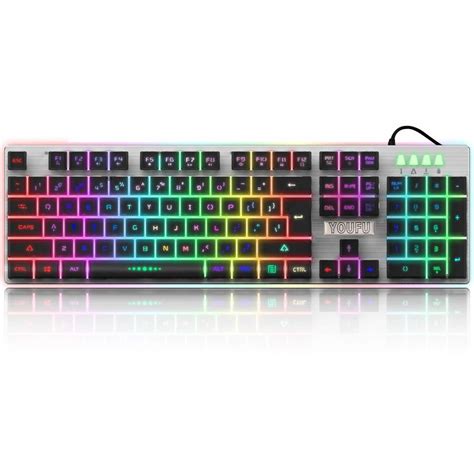 Teclado Gamer WYJP K2 LED Mec Nico Iluminado K2 Black