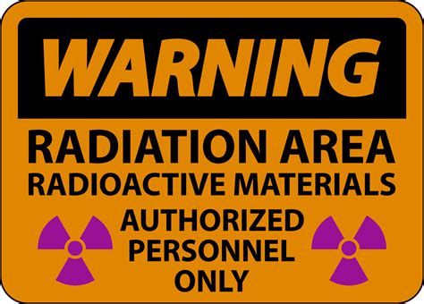 Radiation Warning Sign Caution Radiation Area Radioactive Materials Authorized Personnel Only