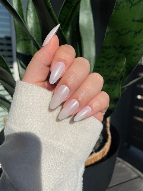 White Solid Chrome Press On Nails Chrome Nails Etsy