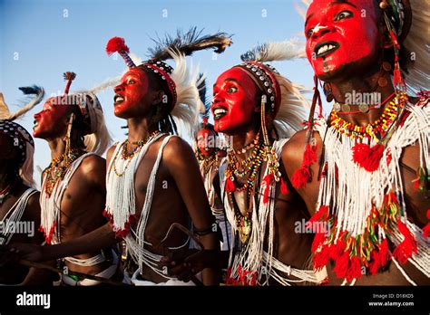 Young Wodaabe Nomads Are Dancing At The Annual Gerewol Festival Marking The End Of The Rainy