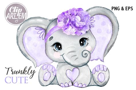 Purple Girl Elephant Flowers Png Vector Graphic By Clipartem Creative