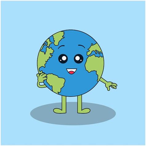 Premium Vector Cute Planet Earth Character