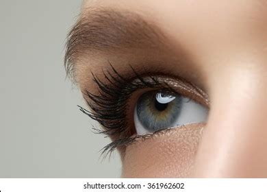 Macro Shot Womans Beautiful Eye Extremely Stock Photo