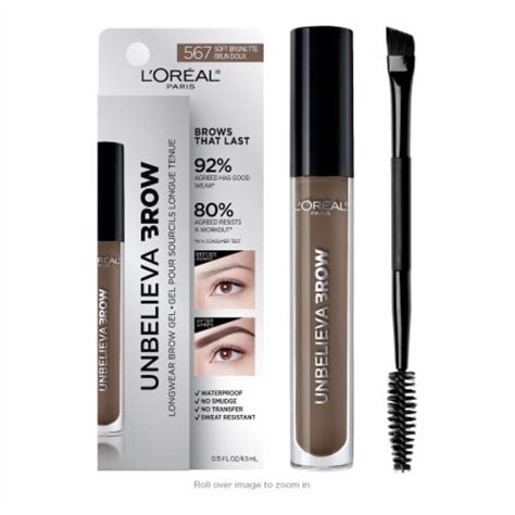 L Oreal Paris Unbelieva Brow Tinted Brow Gel Longwear Waterproof 567 Soft Brunette 0 15 Fl Oz