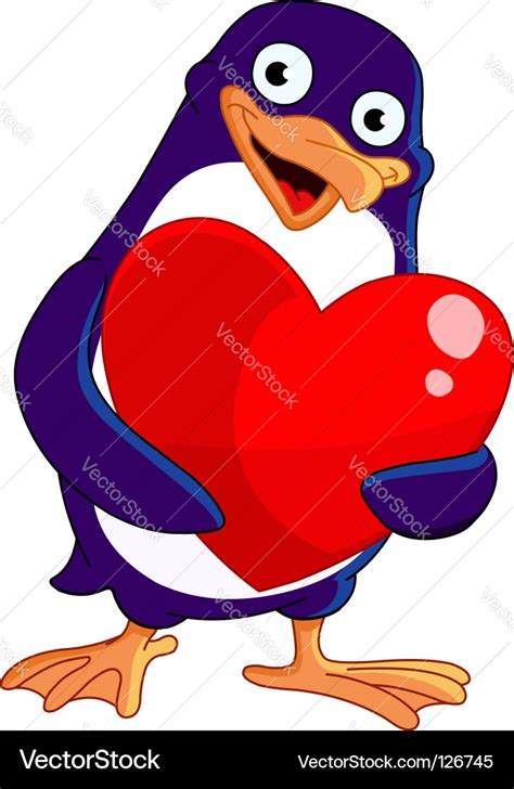 Valentine penguin Royalty Free Vector Image - VectorStock