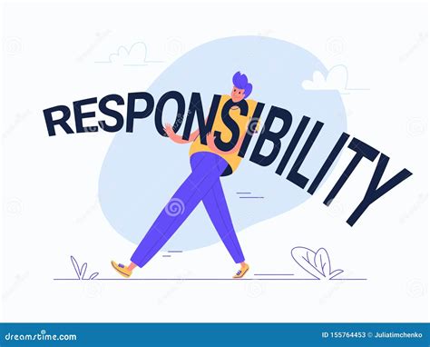 Young Man Carrying Heavy Responsibility Word Stock Vector ... 