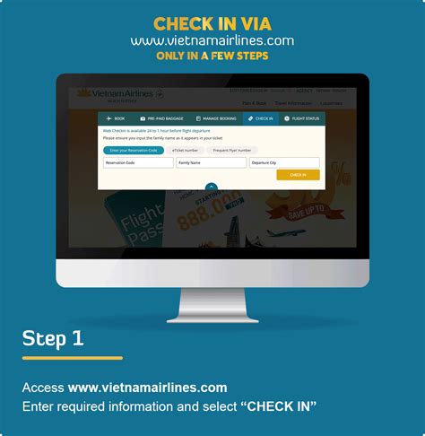 Check in via www.vietnamairlines.com