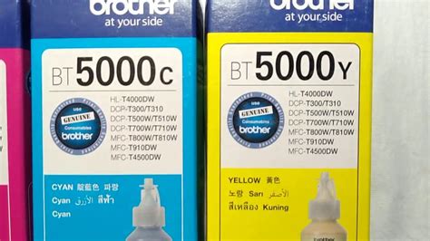 Brother bt 6000bk black printer ink ll bt5000m ll bt5000y ll bt5000c ll ...