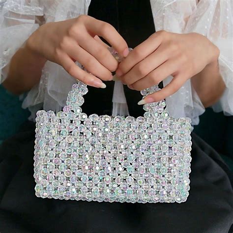 Crystal Beaded Handbag Custom Bead Bag Etsy Beaded Clutch Bag