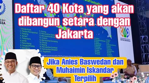 Daftar 40 Kota Yang Akan Di Bangun Setara Jakarta Oleh Anies Dan Cak