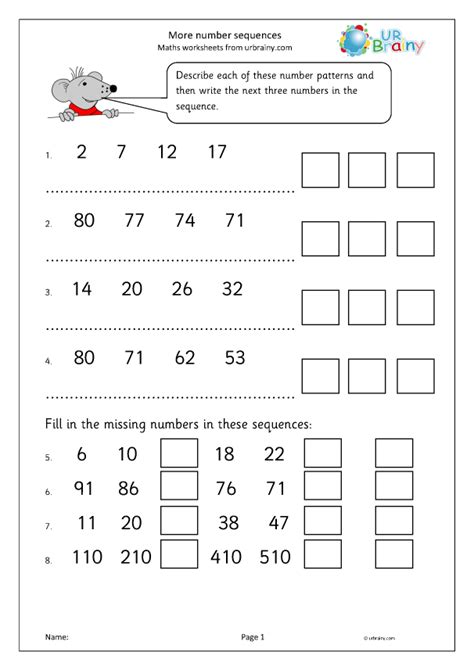 More Number Sequences Number And Place Value By