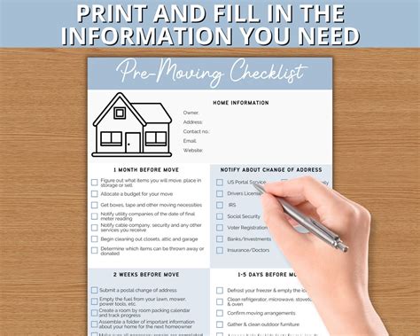 Printable Moving Planner Printable Moving Planner Moving Etsy