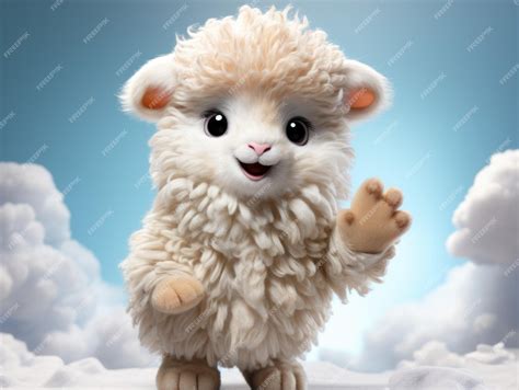 Premium AI Image | White lamb HD 8K Vector illustration wallpaper