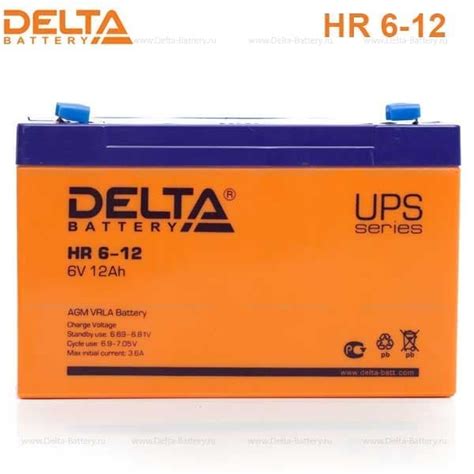 Аккумулятор Delta HR 6-12 (6V / 12Ah) со склада в Москве, СПб и Ростове ...