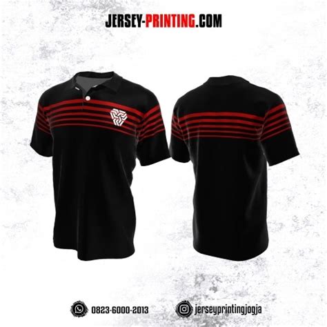 Jersey Atasan Badminton Volly Lari Futsal Kerah Polo Hitam Motif Batik