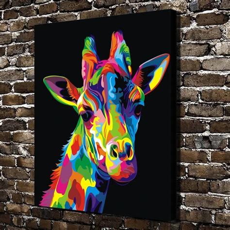 Buy A3495 Abstract Painting Color Giraffe Animal Hd