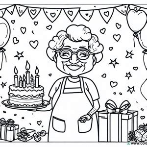 Coloriage Joyeux Anniversaire Pour Mamie T L Charger Ou Imprimer