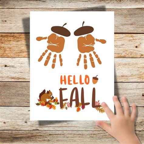 Fall Handprint Art Acorn Handprint Craft Preschool Activity For