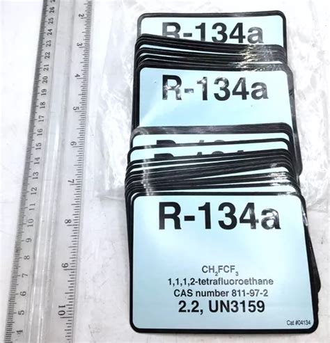 R-134a Label Lot Of 39, Ch2fcf3, 1,1,1,2-tetrafluoroetha Aac | Meses ...