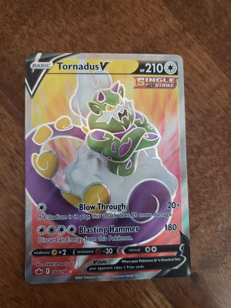 Tornadus V Full Art Chilling Reign Pokemon Card Near Mint Nm Ebay