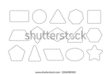 Basic 2d Shape Set Tracing Line 库存矢量图免版税2206980583 Shutterstock