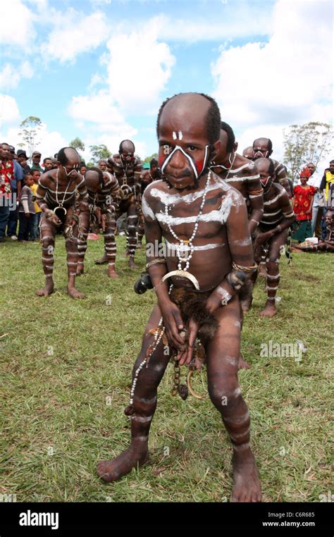 Rare Tribesmen of Papua New Guinea from Ambullua in the Highland region near Mt. Wilhelm Stock ...