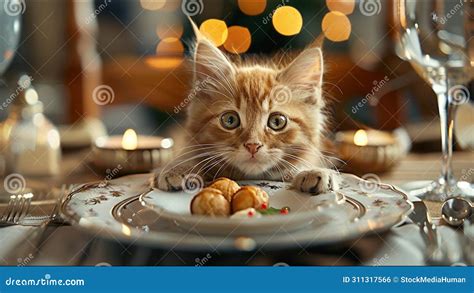 Cute Cat Eating Dinner Fine Dining Kitty Meme Funny Cats Adorable Pets ...