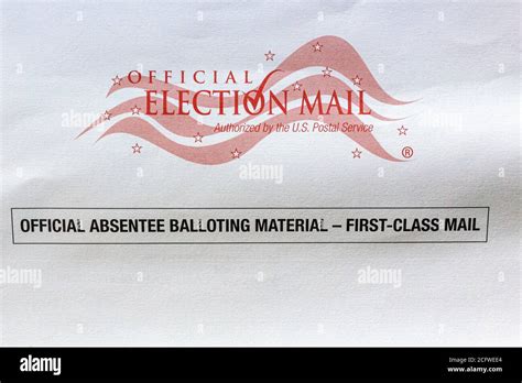 Portion Of An Envelope Containing An Absentee Ballot Stock Photo Alamy