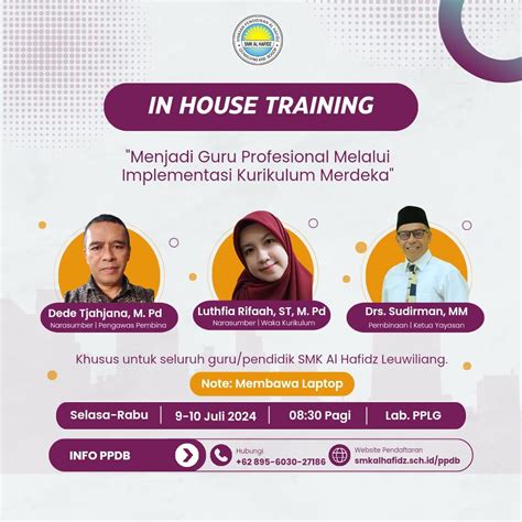 In House Training Menjadi Guru Profesional Melalui Implementasi