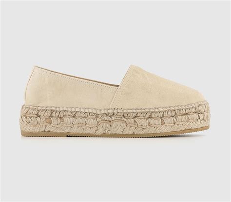 Gaimo For Office Platform Espadrilles Cream Suede Espadrilles For Women