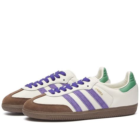 Adidas Samba OG Off White Collegiate Purple Pre Loved Green END