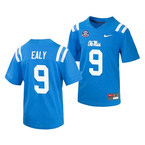 Ole Miss Rebels Jerrion Ealy 9 Powder Blue Jersey Mens College Uniform