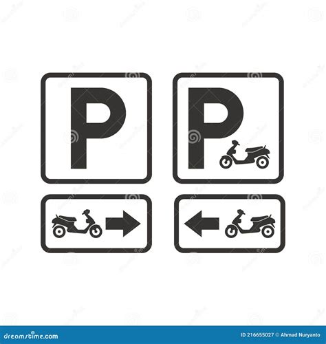 Motorcycle Parking Symbol Sign Isolate On White Background,Vector ...