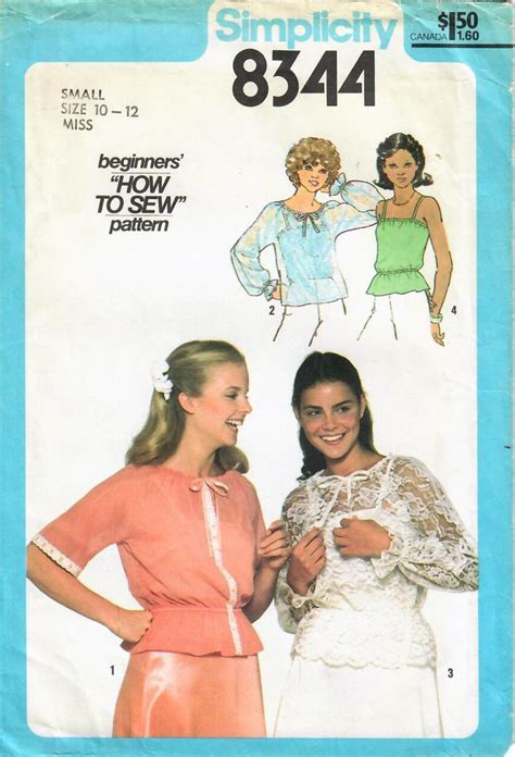 1970s Simplicity 8344 UNCUT Vintage Sewing Pattern Misses Camisole