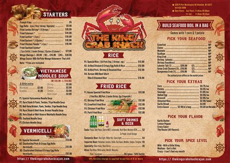 Our Menu Seafood Restaurant The King Crab Shack Glendale Of