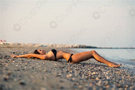 Sexy Woman Wearing Bikini Posing At The Beach Stock Photo 96580 Crushpixel