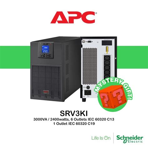 Apc On Line Ups 3000va 2700w Uninterruptible Power Supply Srv3ki E 7 Outlets Double