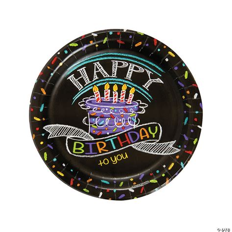 Chalk Birthday Paper Dinner Plates Discontinued